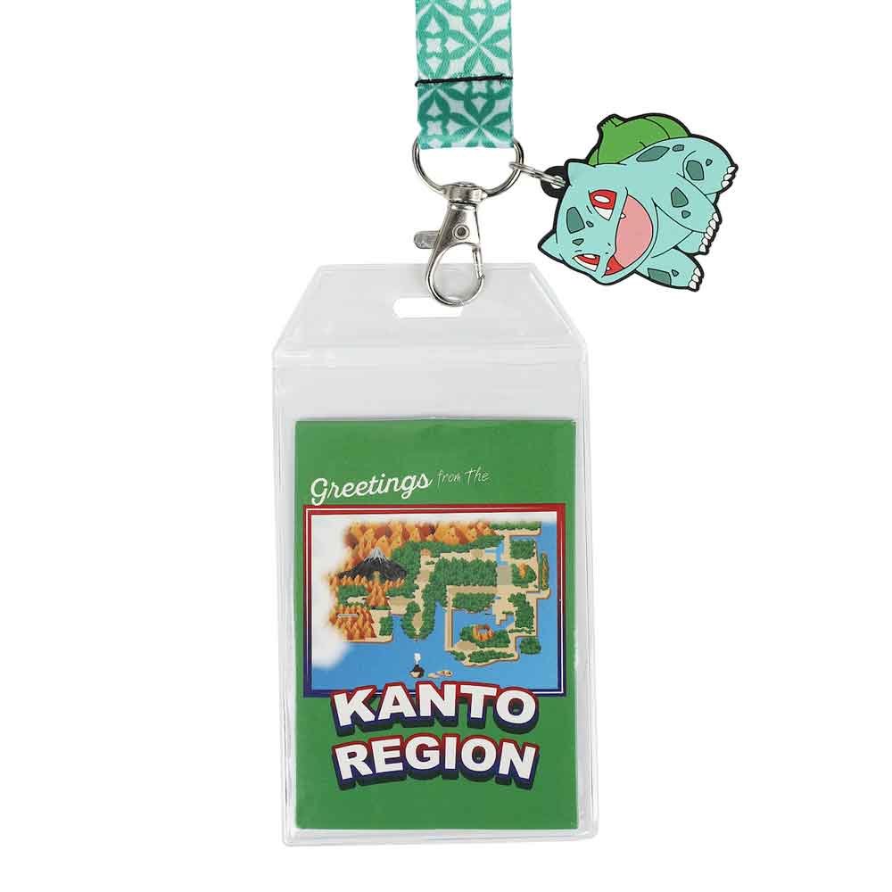 Bioworld Pokemon Bulbasaur Green Kanto Region Lanyard With Rubber Charm And ID from 2pgaming