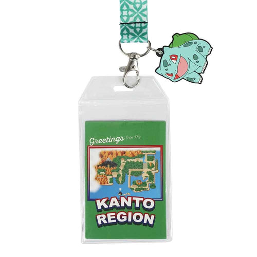 Bioworld Pokemon Bulbasaur Green Kanto Region Lanyard With Rubber Charm And ID from 2pgaming