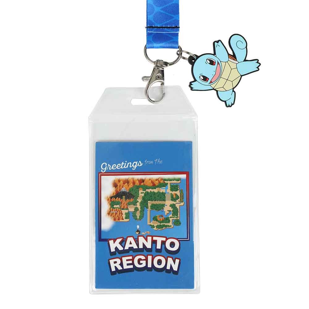 Pokemon Squirtle Blue Kanto Region Lanyard With Rubber Charm And ID from 2pgaming