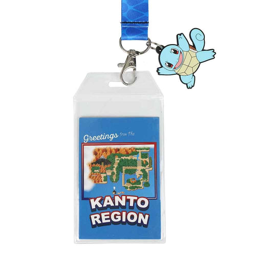 Pokemon Squirtle Blue Kanto Region Lanyard With Rubber Charm And ID from 2pgaming