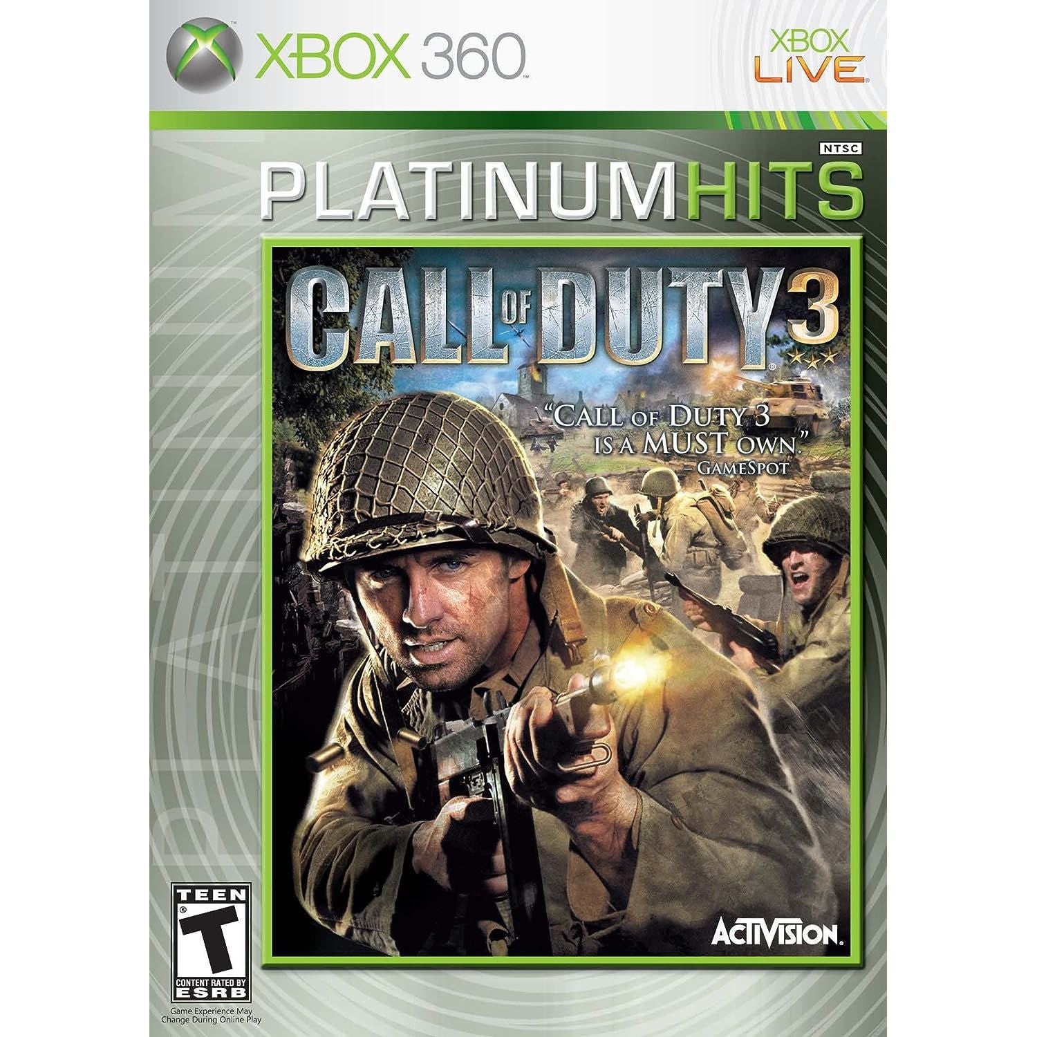 Call of Duty 3 Platinum Hits Microsoft Xbox 360 Game from 2pgaming