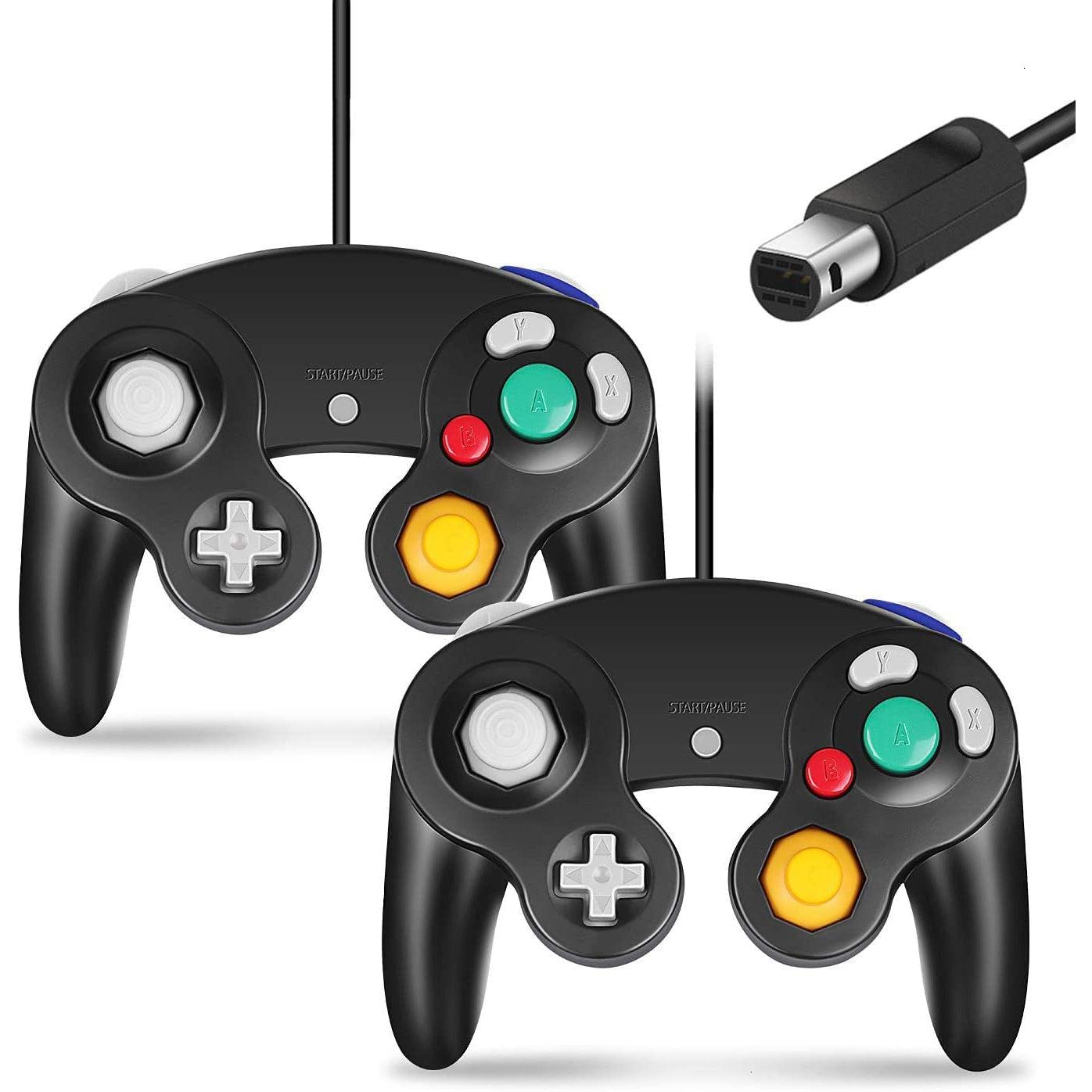Gamecube Controller, Classic Controller Gamepad Compatible with Nintendo Wii, Upgraded - 2 Pack (Black|Black) from 2pgaming