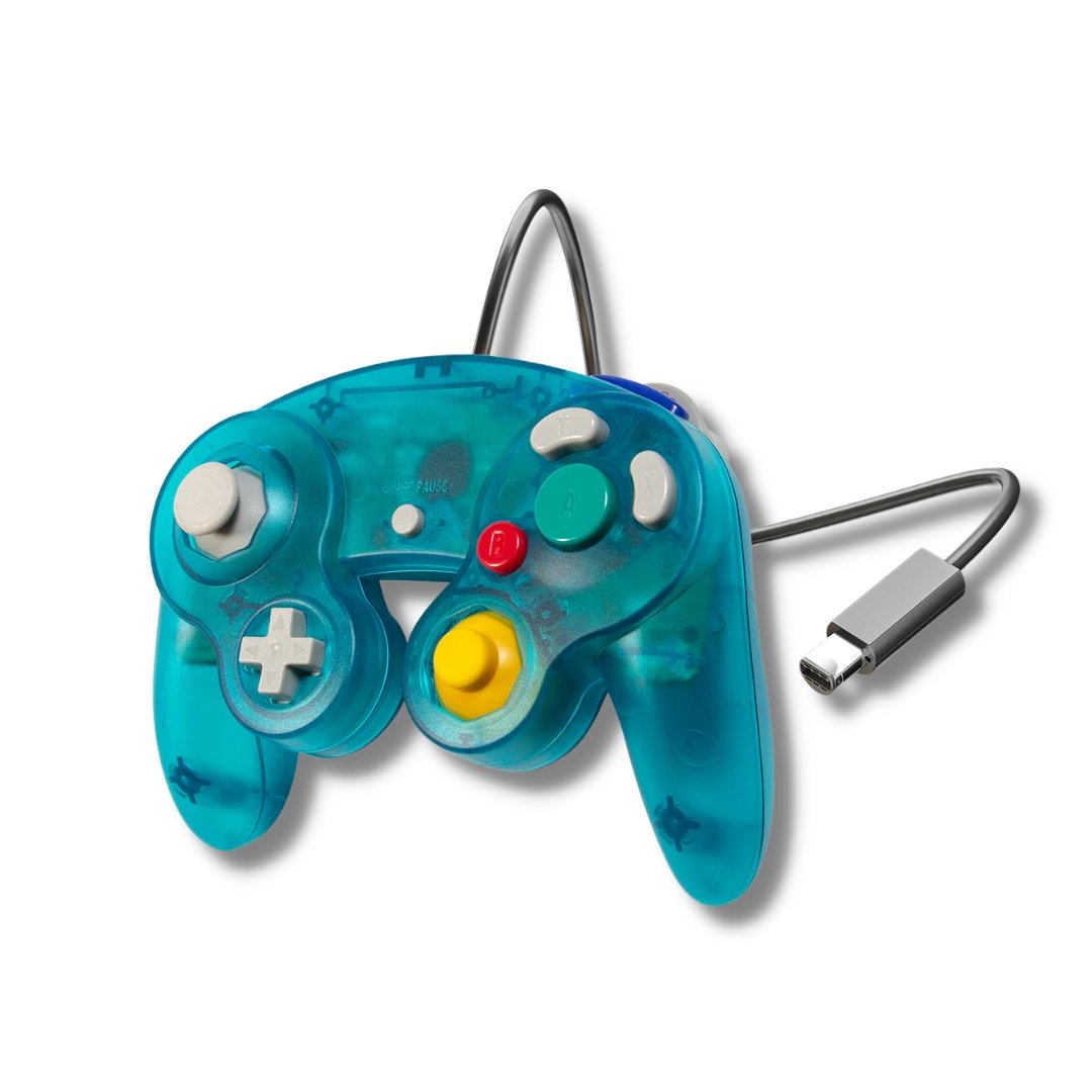 Gamecube Controller Gamepad Wired Compatible with Nintendo Gamecube & Wii - Ice Blue from 2pgaming