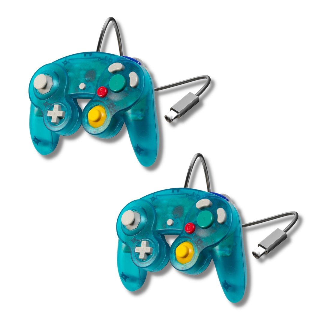 Gamecube Controller Gamepad Wired Compatible with Nintendo Gamecube & Wii - Ice Blue from 2pgaming