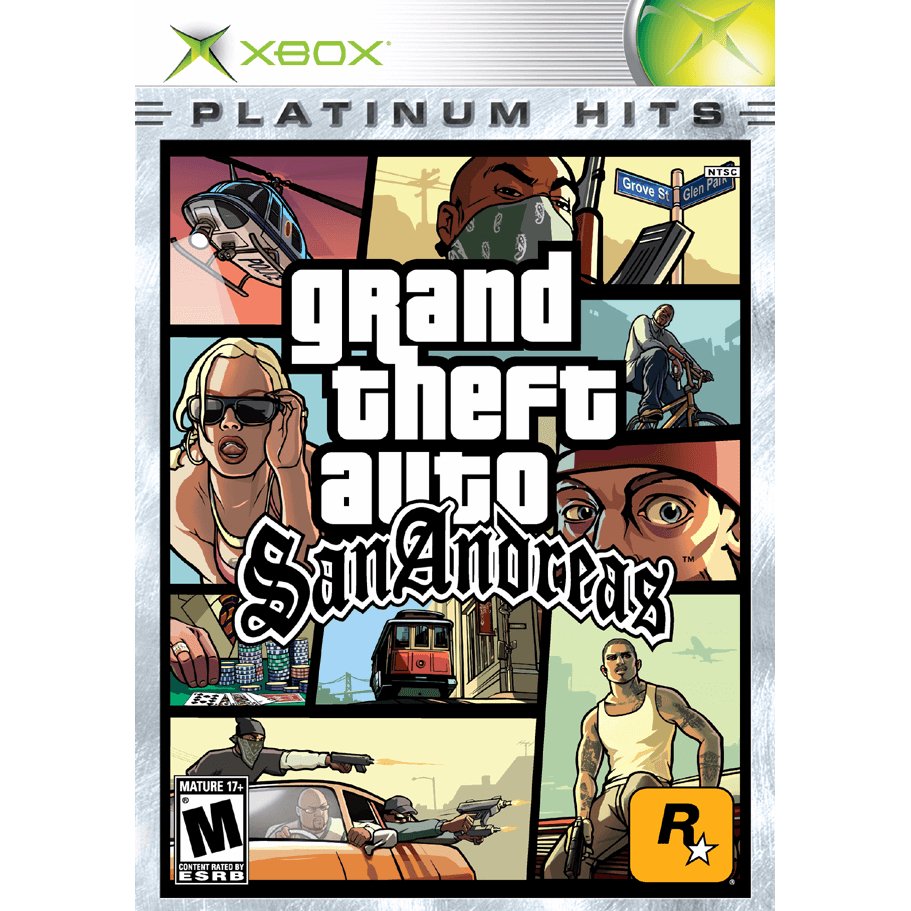 Grand Theft Auto San Andreas Platinum Hits Xbox Game from 2pgaming