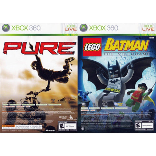 Lego Batman The Videogame & PURE Double Pack Microsoft Xbox 360 Game from 2pgaming