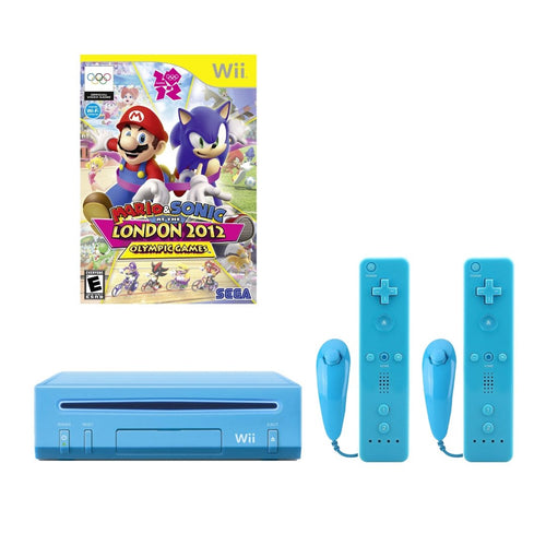 Limited Edition Nintendo Wii Console - Blue - Mario & Sonic London Olympics - 2 New Motion Plus Controllers from 2pgaming