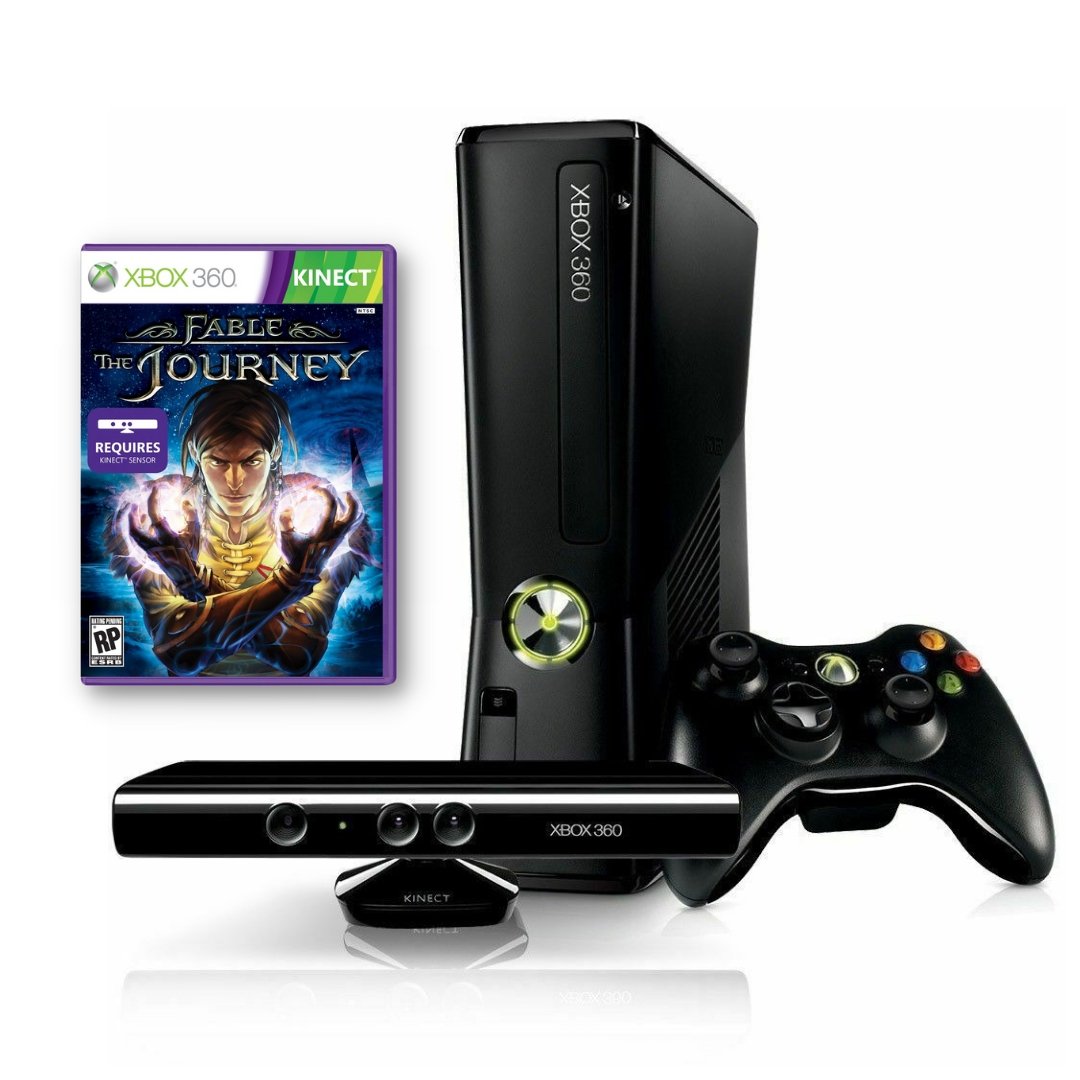 Microsoft Xbox 360 Slim Kinect Sensory Bar - Fable Journey Video Game Console Bundle from 2pgaming