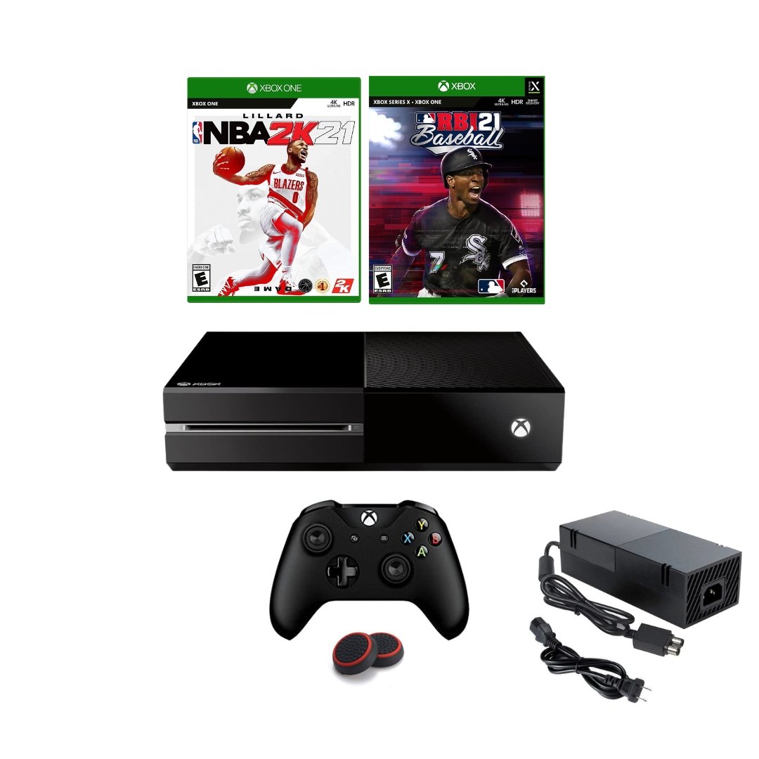 Microsoft Xbox One Original 500GB Console Bundle New NBA 2K21, RBI Baseball 21 from 2pgaming