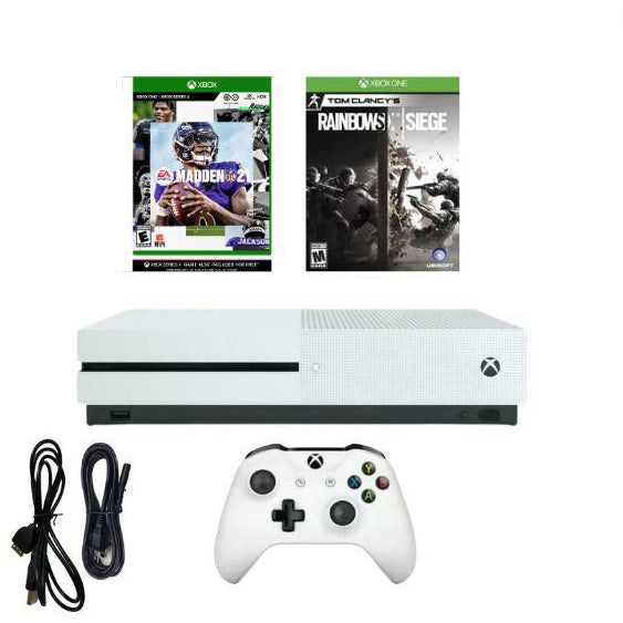 Microsoft Xbox One S 500GB Console Bundle New Madden 21, Rainbow Six Seige from 2pgaming