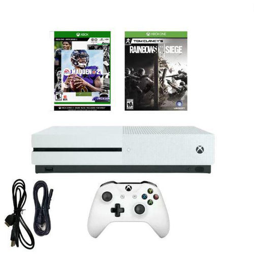 Microsoft Xbox One S 500GB Console Bundle New Madden 21, Rainbow Six Seige from 2pgaming