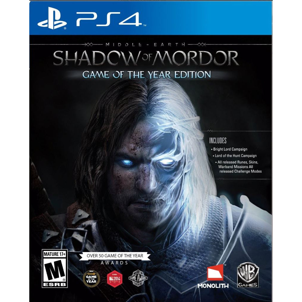 Middle Earth Shadow of Mordor Game of Year Edition Sony PS4 PlayStation 4 Game from 2pgaming