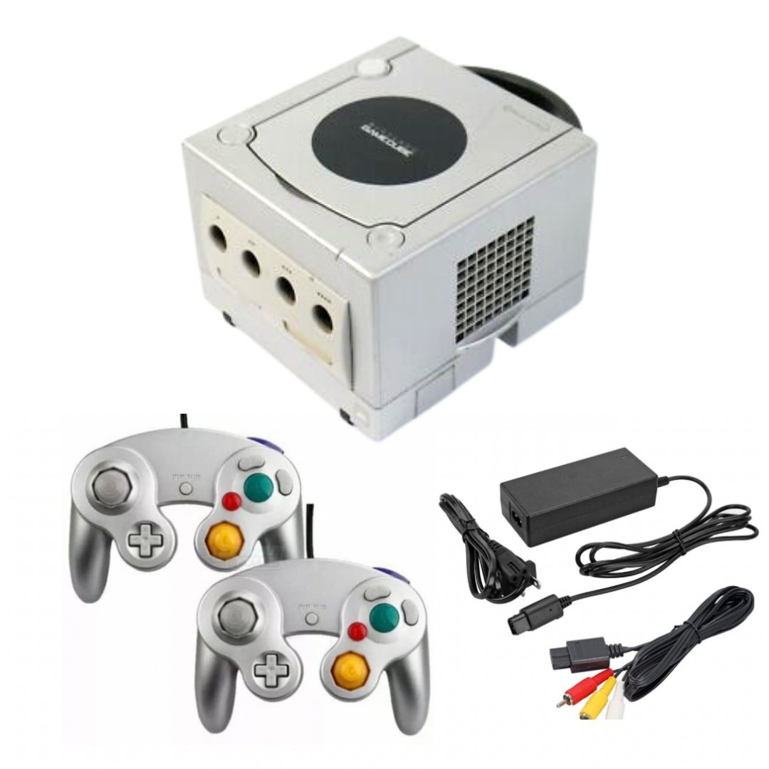 Nintendo GameCube Console Bundle Silver Platinum 2 Controller from 2pgaming