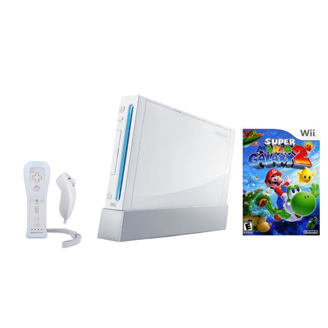 Nintendo Wii Console - White - 2 Motion Plus Controllers - You Chose Bundle - Mario Kart from 2pgaming