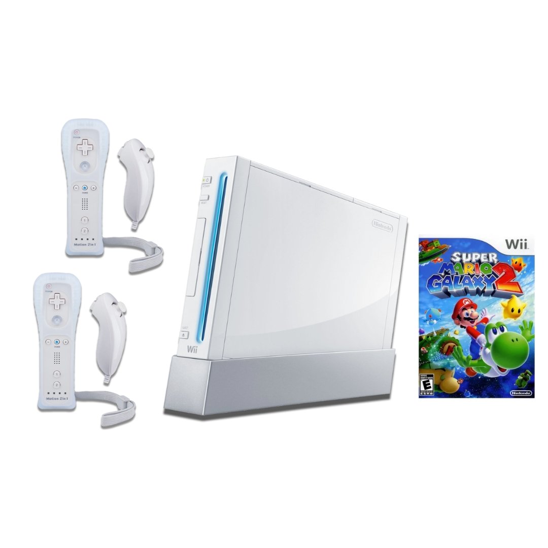 Nintendo Wii Console - White - 2 Motion Plus Controllers - You Chose Bundle - Mario Kart from 2pgaming