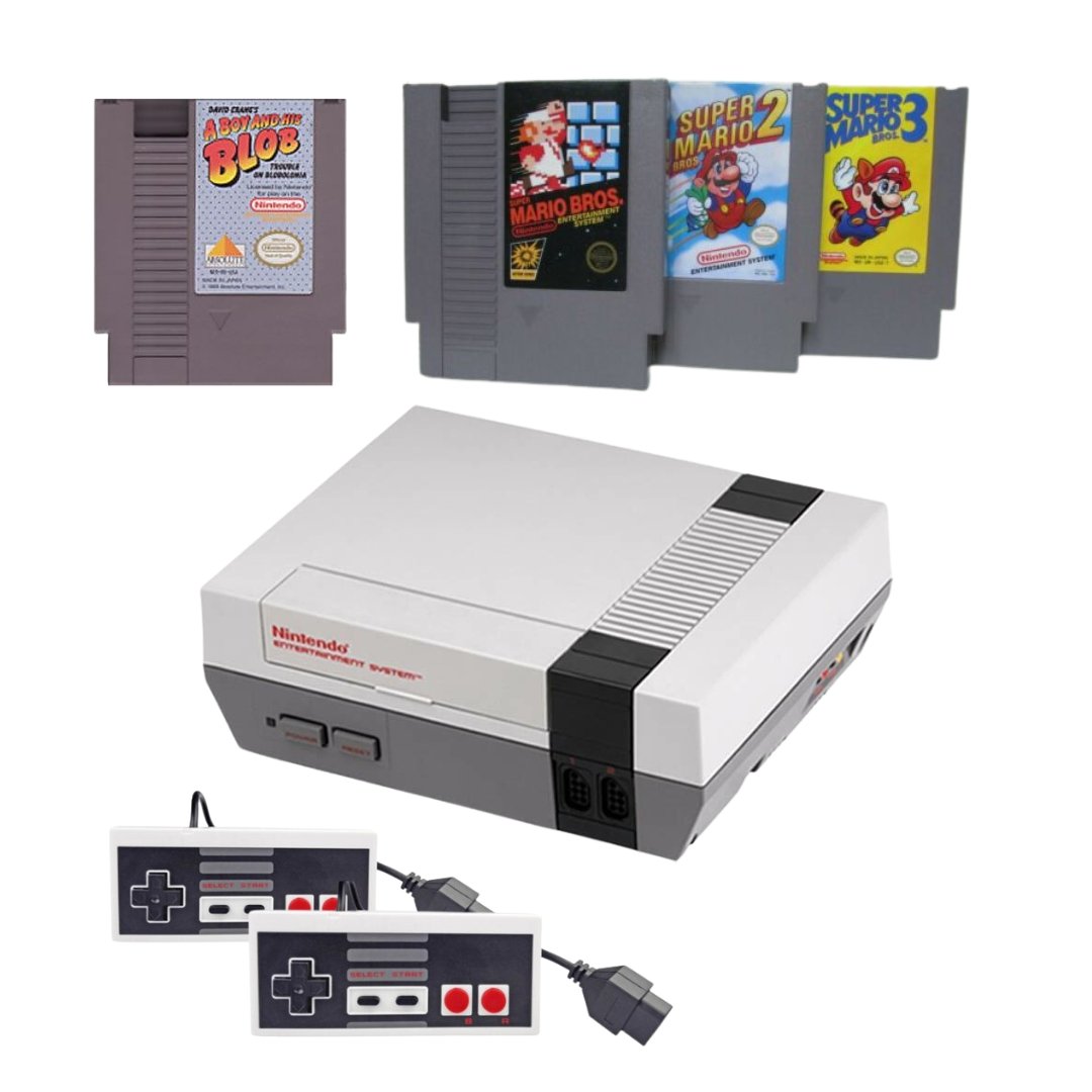 Original Nintendo Entertainment System NES Console Bundle Mario Trilogy + A Boy And His Blob from 2pgaming