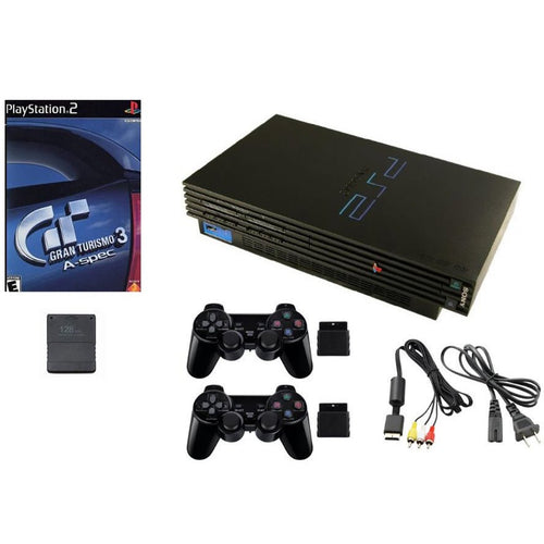 SONY PlayStation 2 PS2 Fat Console Bundle - Gran Turismo Aspec - 2 Wireless Controllers from 2pgaming