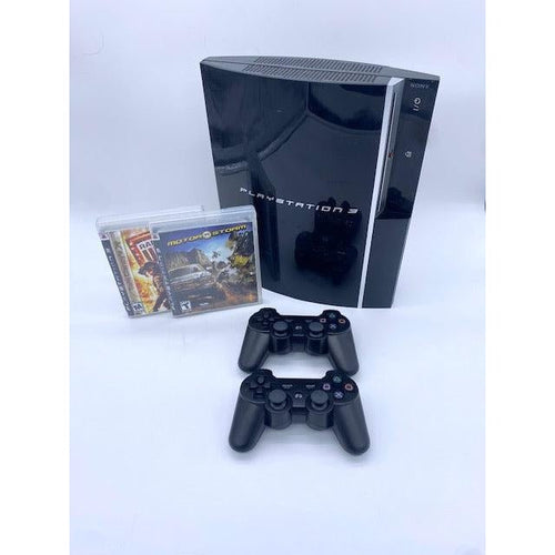 SONY PlayStation 3 PS3 Fat Console Bundle Black - Rainbow Six Vegas - Motor Storm - 2 Wireless Controllers from 2pgaming