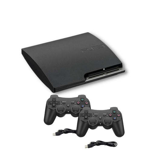 SONY PlayStation 3 PS3 Slim Console Black - 2 Wireless Controllers from 2pgaming
