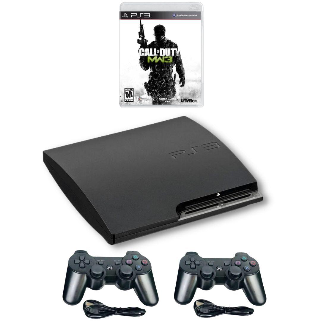 SONY PlayStation 3 PS3 Slim Console Black - New Call Of Duty Modern Warfare 3 MW3 - 2 Wireless Controllers from 2pgaming