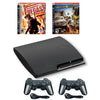 SONY PlayStation 3 PS3 Slim Console Bundle Black - Rainbow Six Vegas - MotorStorm - 2 Wireless Controllers from 2pgaming