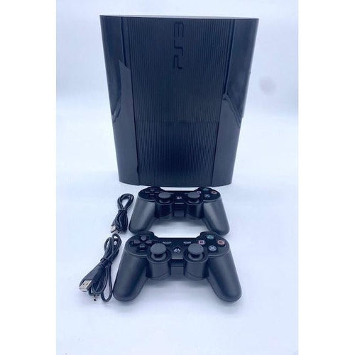 SONY PlayStation 3 PS3 Super Slim Console Black - 2 Wireless Controllers from 2pgaming