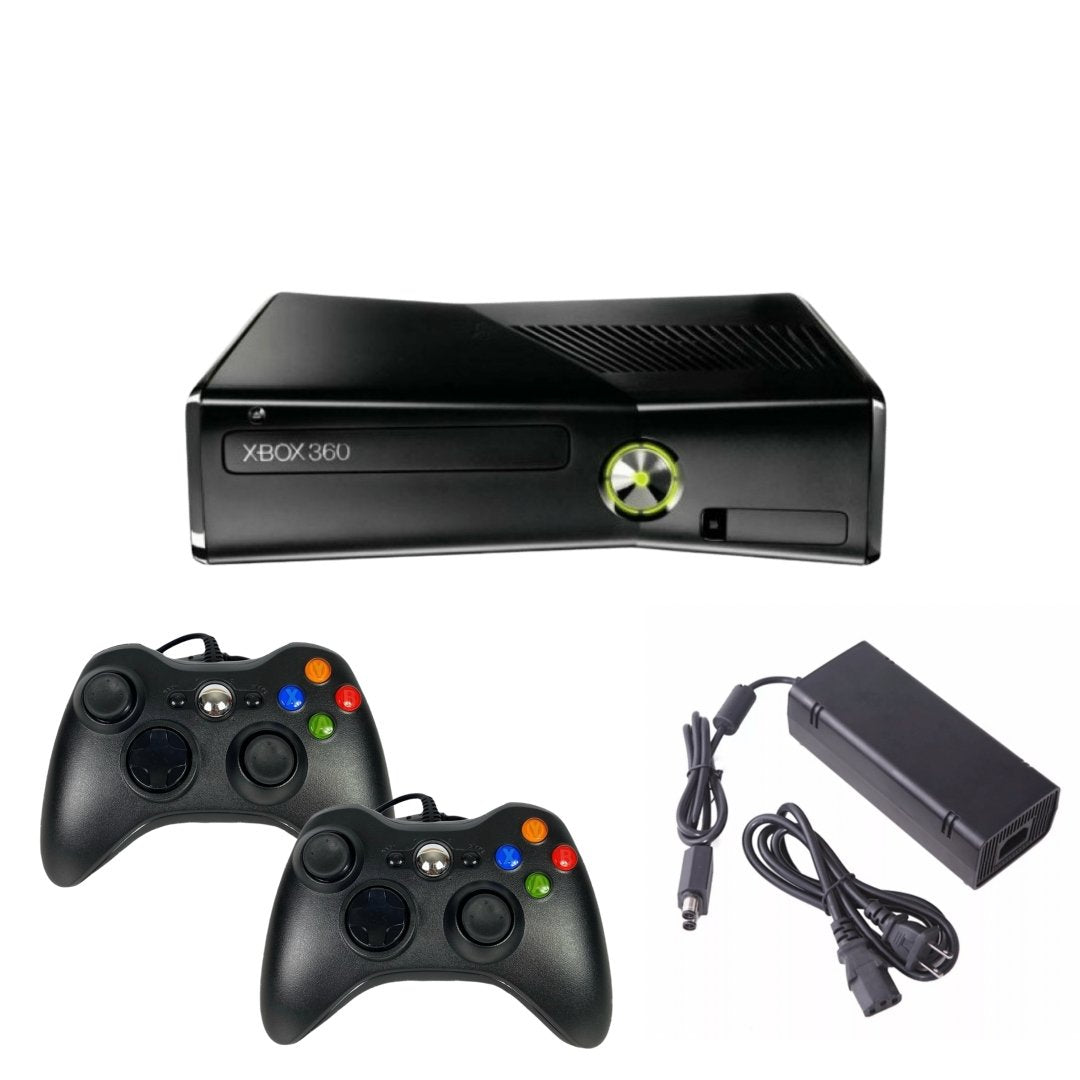 Xbox 360 Slim Console with 2 controllers from 2pgaming