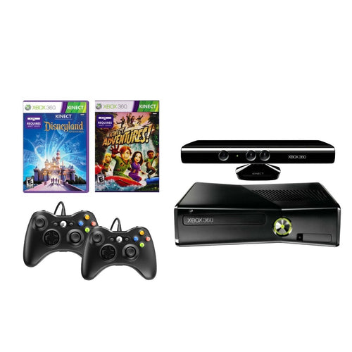 Xbox 360 Slim Kinect Console Bundle, Kinect Adventures, Disneyland Adventures from 2pgaming