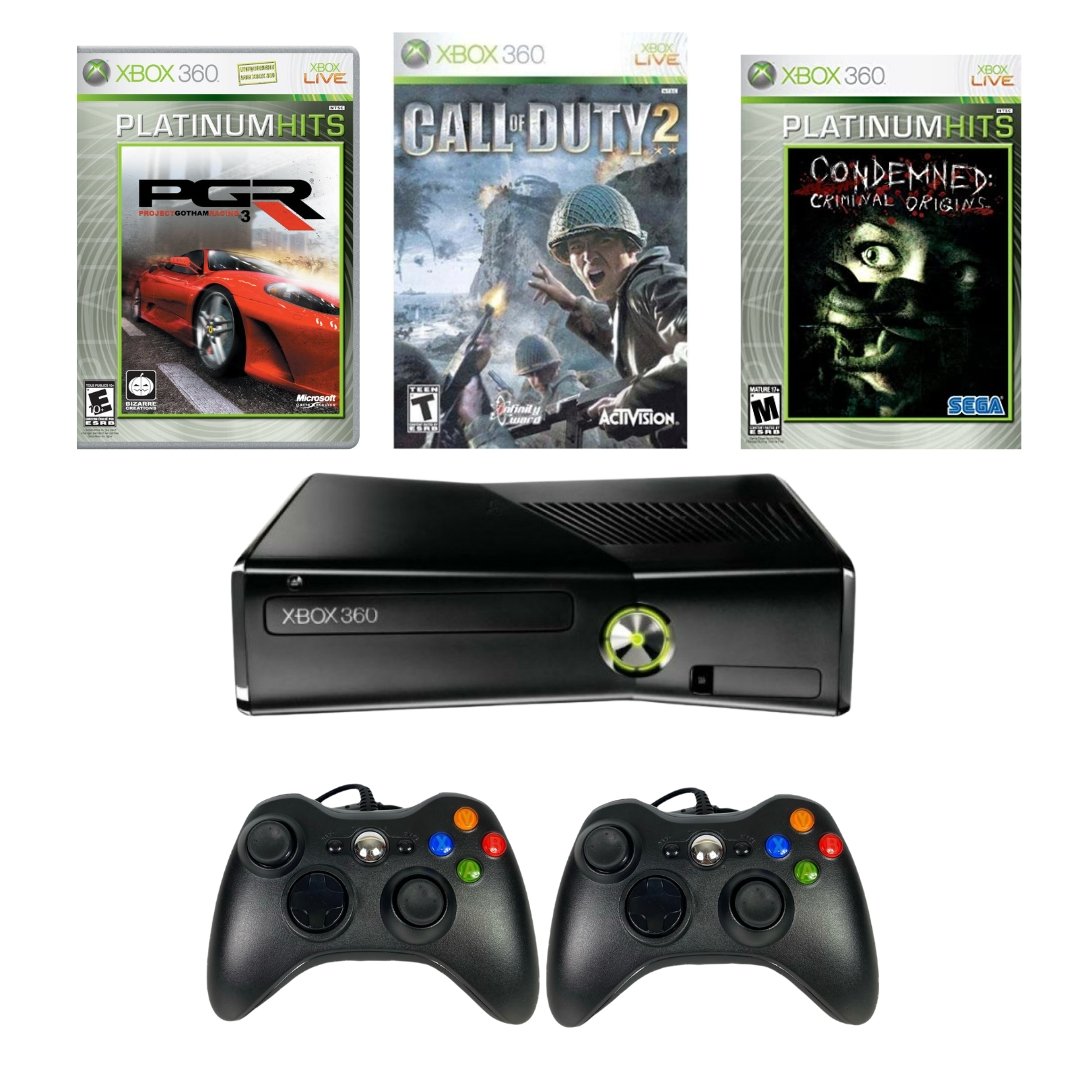 Xbox 360 Slim S Console Bundle Condemned Criminal Origins, Call Of Duty 2 from 2pgaming
